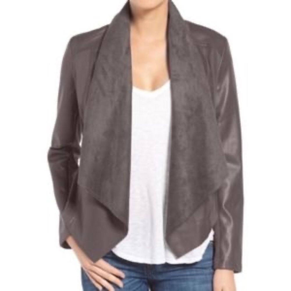 Kut From The Kloth NWT Taupe Faux Suede Drape‎ Front Jacket Sz XS